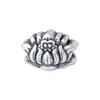 Cuentas espaciadoras de flor de loto y rosa de plata pura 999, accesorios para pulseras DIY, colgantes para collares de cuerda trenzada hechos a mano, accesorios de plata