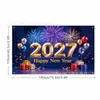 Venta Caliente Transfronteriza Tela de Fondo para Año Nuevo Impresión de Alta Definición Fuegos Artificiales Festival de Nochevieja 2027 Tela de Fondo para Decoración