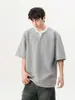 Camiseta Japonesa de Verano de Manga Corta con Contraste de Color de Dos Piezas Falsas Pesadas para Hombre y Mujer, Diseño de Marca de Moda, Simple, Combinable con Todo, para Pareja