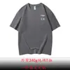 Camiseta transfronteiriça de algodão penteado pesado 240 gramas gola redonda manga curta estampa fixa logotipo camisa publicitária macacão roupa de grupo