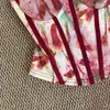 Camisola Floral para Mujer 2026 Nuevo Estilo Ropa Exterior Chica Popular Rojo Puro Deseo Tube Top Crop Top