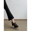 Clásico Atemporal~Suela Silenciosa/Zapatos Mocasines de Tacón Alto Grueso para Mujer