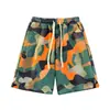 Shorts Camuflados Masculinos Jacquard com Letras Calças de Casal Calças de Praia Esportivas Casuais Retas Ins