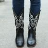 2021 Nuevo Otoño e Invierno Amazon Europeo y Americano Blanco Patrón Bordado Caballero Botas de Mujer Botas de Mujer