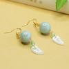 Aiyu Jadeíta Birmanesa Natural Grau A Contas Redondas Gancho de Orelha Brincos de Folha de Jade Venda por Atacado Dropshipping S3120901