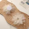 Moda, Exquisito y Dulce Estilo Malla Borla Pedrería Camelia DIY Hecho a Mano Accesorios para el Cabello Tocado Accesorios de Ropa