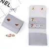 Bolsa de joyería compartimentada simple y portátil, caja de almacenamiento de anillos, bolsa pequeña portátil de viaje para pendientes y joyería