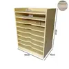 Armário de Armazenamento de Papel para Desenho Artístico de Jardim de Infância Porta-Papel Cartão Quatro Aberturas Rack de Armazenamento de Prancheta 4K Sala de Arte Armário de Papel para Pintura Artesanal