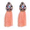 Brincos de estilo boêmio transfronteiriço Liga de diamante Longo borla elegante brincos elegantes moda brincos de senhora All-match