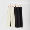 Pantalones Casuales de Acetato Tencel Lana para Mujer 2025 Otoño e Invierno Nuevo Estilo Forro Polar Rectos Sueltos Caída Efecto Adelgazante Pierna Ancha