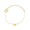 Pulseira Robusta de Aço Inoxidável com Inicial Transfronteiriça 18K Banhada a Ouro Titânio Aço 26 Letras Pulseira Elegante Versátil Feminina