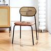 Rattan Hogar Hierro Forjado Silla de Comedor Oficina Respaldo Taburete Rojo Neto Retro Estudio Sala de Estar Casa de Huéspedes Silla de Comedor Balcón