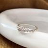 Anillo Nicho de Perlas de Zirconia Estilo Coreano, Anillo Abierto de Temperamento Elegante y a la Moda Francés, Exquisita Joyería Pequeña Estilo Chanel para Mujeres