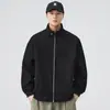 Otoño 2025 Nueva Chaqueta para Hombre Estilo Retro Japonés Cuello Alto Bordado Versátil Casual Estilo Pareja