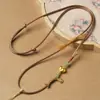 Cuerda Trenzada para Collar de la Brújula de los Ocho Tesoros, Cordón de Cuero Encerado, Cuerda de Jade Antigua, Cordón para Colgar Colgantes, Puede Colgar Candados de Oro