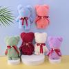 Casamento Coral Fleece Estampa Abacaxi Borgonha Toalha Lembrança de Casamento Loja de Presentes Lembrança de Casamento Atacado Toalha Urso de Casamento
