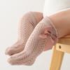 Novedades Primavera y Verano 2025 Calcetines Medios para Bebé Vestido con Corte de Transferencia y Moño Calcetines de Princesa para un Año