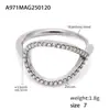 Anillo de Cola Ajustable de Apertura Lateral Anillo de Zirconia CNC Super Brillante Huevos de Paloma de Azúcar Gotas Anillo de Cola de Acero Inoxidable de Color Duradero