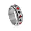 Anillo de acero de titanio para póquer transfronterizo europeo y americano, personalidad para hombre, hip hop, anillo giratorio para descompresión, joyería de acero inoxidable