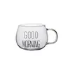 Taza de vidrio transparente al por mayor taza de té taza de vidrio taza de desayuno taza de leche taza de jugo vaso de café vaso de agua con logo