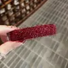 Pinza para el pelo rectangular roja exquisita y dulce estilo coreano Bb Clip para mujer, Pasador elegante de alta gama vintage, Pinza para flequillo, Accesorio para el cabello