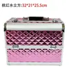 Caja de Maquillaje Portátil de Gran Capacidad Caja para Herramientas de Uñas, Extensiones de Pestañas, Maquillaje Semipermanente Caja de Almacenamiento para Maquilladores en Set