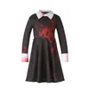 Vestido Fluorescente de Calavera para Niñas Disfraz Cosplay Ropa para Escenario Camisa de Manga Larga para Niñas