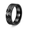 Anel de aço titânio para homens, 8mm de largura, banho a vácuo, novo estilo moda Europa e Estados Unidos, flor em lote, padrão martelado retrô, joia Amazon