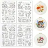 Pegatinas Autoadhesivas Solubles en Agua para Bordado - Patrones Pre-Impresos de Hongo, Mariposa y Florales para Decoración de Ropa en Tejido No Tejido