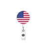 Insignia Divertida Retráctil con Hebilla de Fácil Extracción, Bandera Americana de Cristal, Patrón Imprimible, Hebilla de Identificación en stock