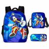 Mochila Escolar Nueva de Tres Piezas de Dibujos Animados para Estudiantes de Primaria y Secundaria Bolso Cruzado Estuche para Lápices Mochila Amazon Sonic