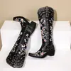 Botas de Moda con Remaches Bordados Botas Altas Puntiagudas Botas de Jinete Británicas Tallas Grandes 40-43 Botas de Comercio Exterior