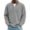 Amazon 2025 Nuevo Otoño e Invierno para Hombre Casual Cuello Alto Cremallera Punto Grueso Manga Larga Sudadera tipo Polo para Hombre