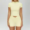 Conjunto de Yoga Cross-Border com Toque de Pele, Traje Esportivo Justo Torcido para Mulheres, Roupas para Corrida ao Ar Livre, Fitness e Yoga 4514