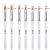 Fábrica de origen pluma para uñas varilla transparente brillo plateado dorado pluma de fototerapia arte de uñas pincel para arte de uñas media redonda Paquete de 7
