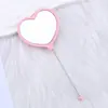 Novo Espelho de Coração Multicolorido DIY Quente para Venda Transfronteiriça Espelho de Maquiagem com Contas Espelho de Mão Portátil para Mulheres Pronto para Venda