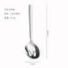 Cuchara de acero inoxidable 304 para comida cuchara grande cuchara para servir cuchara de sopa de hotel para comida mango largo cuchara pública se puede añadir LOGOTIPO