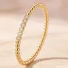 Pulsera de acero de titanio, pulsera de acero inoxidable de alta gama para mujer con cuentas de estilo europeo y americano, estilo elegante, venta al por mayor de fabricante