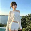 Nuevo Cubre Traje de Baño de Manga Larga Bikini Sexy para Chicas Calientes Conjunto de Tres Piezas Cubre Traje Bikini Traje de Baño Tejido