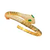 Pulseira Banhada a Ouro Real 18K com Zircônia em Formato de Cobra Pulseira Estilo Palácio Retrô Europeu e Americano Luxo Acessível Joias de Alta Qualidade Atacado
