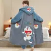 Pijama para Hombre en Otoño e Invierno Vellón de Coral Forrado de Felpa Engrosado Juvenil con Capucha Conjunto de Pijama Cálido Lindo Perrito Nuevo Estilo
