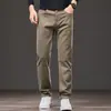 Calças Lyocell Tencel para Homem, Coleção Outono, Roupa de Negócios e Casual, Calças Skinny de Corte Reto Slim-Fit