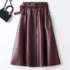 Falda de Cuero con Hebilla Vintage para Mujer, Otoño 2026 Nueva Falda de Cintura Alta Ajustada al Cuerpo que Resalta las Caderas, Falda Lápiz de Longitud Media Adelgazante