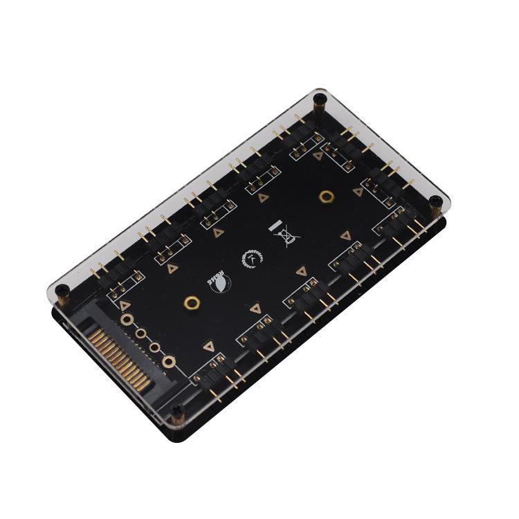 ARGB 5V 3针 12位集线器  双尾SATA带壳磁吸