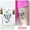 Nuevo Adhesivo de Tatuaje Temporal Pequeño y Fresco de Mariposa Impermeable Retro Blanco y Negro Distintivo Adhesivo de Tatuaje Tatuaje Temporal Adhesivo para Mano