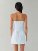 Vestido corto strapless de jacquard para mujer, minivestido strapless ajustado con parte inferior de malla y vestido strapless floral tridimensional