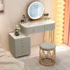 Tocador de Madera Maciza Dormitorio Moderno Simple Tocador de Pizarra Gabinete de Almacenamiento Espejo de Maquillaje Integrado Belleza y Elegante