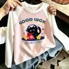 Camiseta de Manga Larga con Estampado de Dibujos Animados para Niñas, Nuevo Estilo Primavera y Otoño, Camiseta Básica de Patchwork de Colores de Moda y Versátil para Niños Mayores