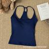 Top Tank Largo de Color Sólido Spicy Girl con Cuello Halter y Calado para Mujer, Ajustado, Espalda Hermosa, Camisola con Almohadilla en el Pecho, Top Exterior como Capa Base