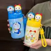 Taza Térmica Doraemon 316 Acero Inoxidable de Gran Capacidad Taza de Dibujos Animados Linda para Mujer Portátil Taza de Doble Uso Taza de Agua para el Hogar